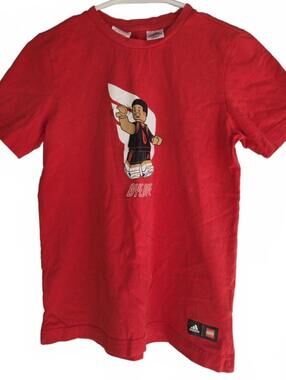 ADIDAS X LEGO CROSSOVER DAMIAN LILLARD FUNNY BLOCKS RED SAMPLE T SHIRT MEDIUM